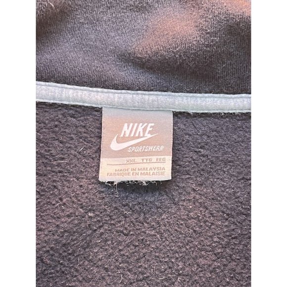Vintage Nike Sportswear Y2K Full Zip Up Black Heavy Sweatshirt Men's XXL - Picture 3 of 5